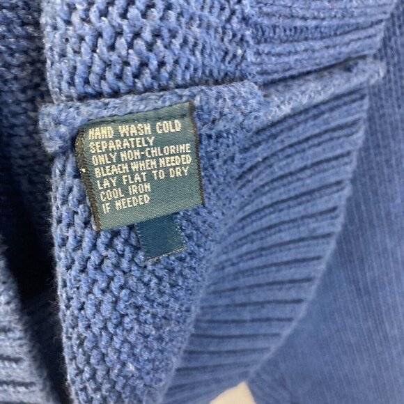 Polo Ralph Lauren Heavy Knit Sweater Mens XXL Blue Cotton Preppy Crew Old Money - Picture 8 of 13